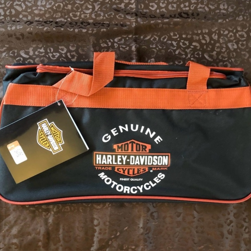 Harley-Davidson Black and Orange Duffel Bag